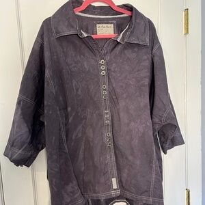 Vintage We The Free | Button down, cotton shirt | Blue w/Tye Dye effect | Large